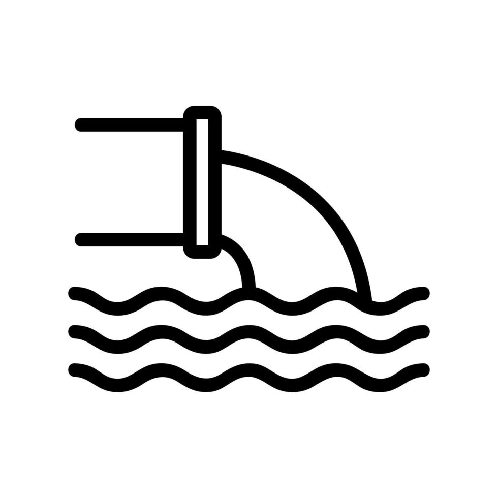 vergiftigingsemissies in de waterpictogramvector. geïsoleerde contour symbool illustratie vector