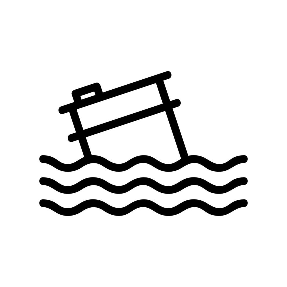 watervervuiling olie pictogram vector. geïsoleerde contour symbool illustratie vector