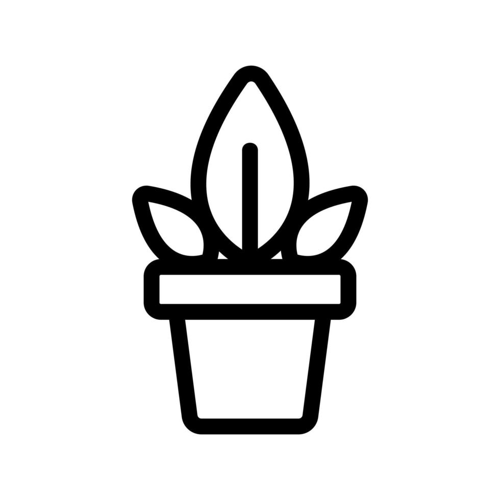 bloem in een pot pictogram vector. geïsoleerde contour symbool illustratie vector