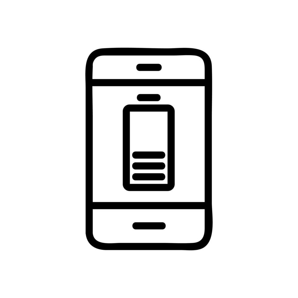 batterij telefoon pictogram vector. geïsoleerde contour symbool illustratie vector