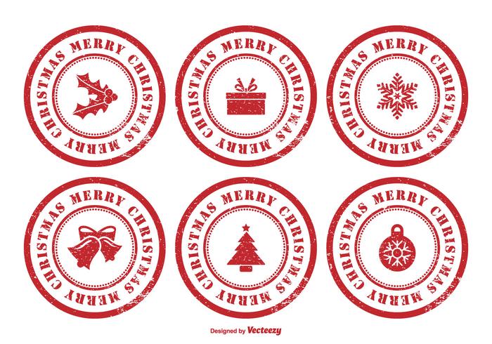 Kerstmis Rubber Stamp Set vector