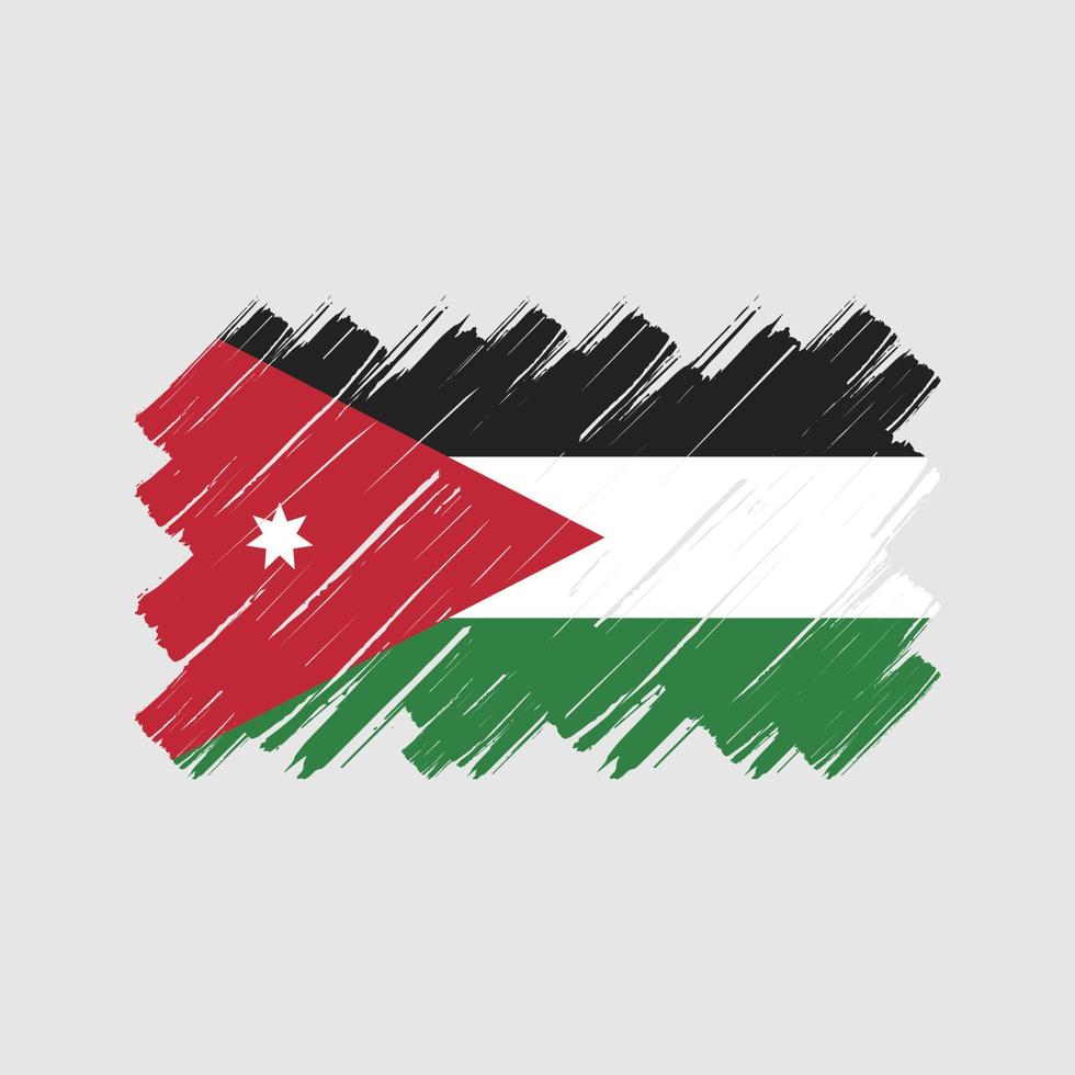 jordaanse vlag penseelstreken. nationale vlag vector