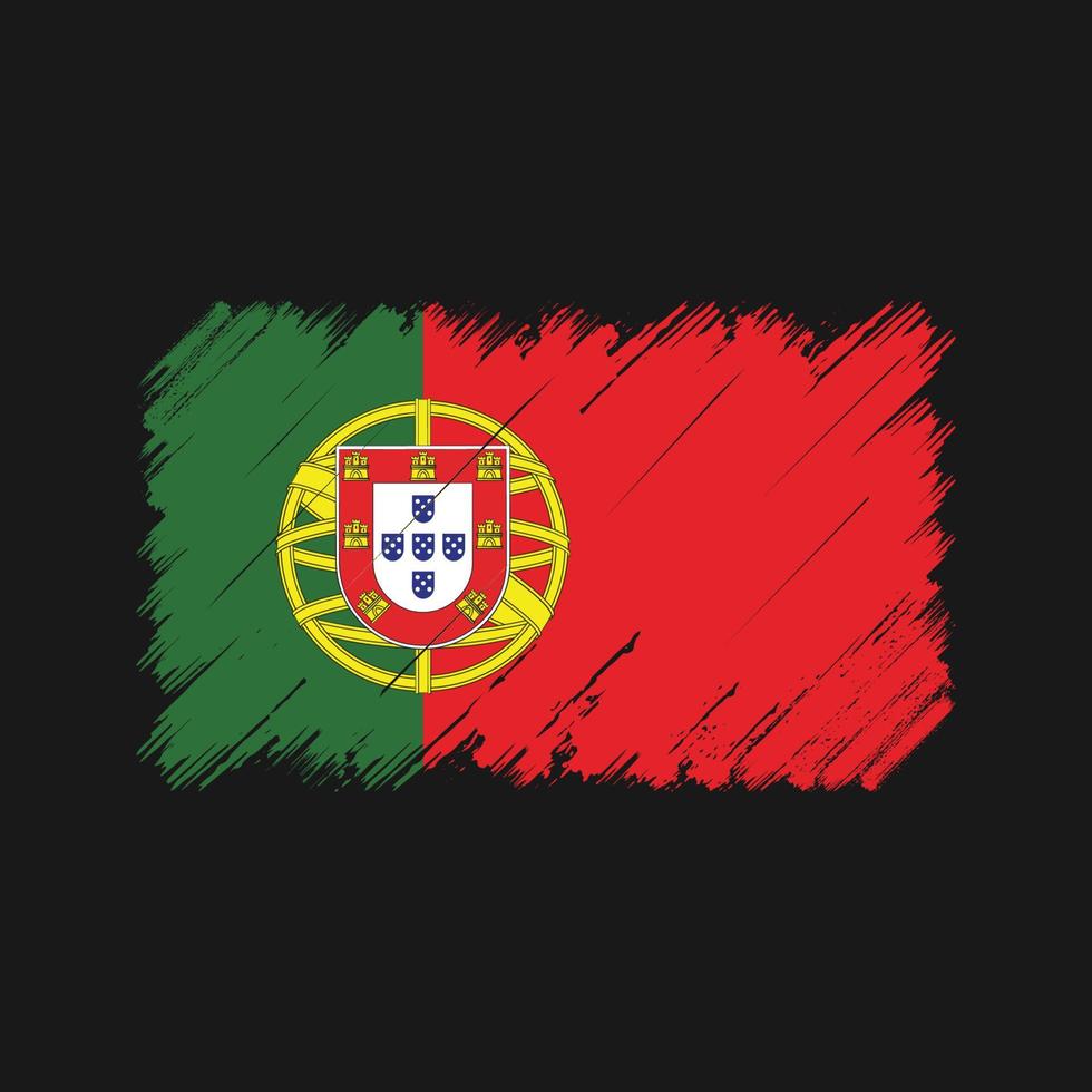 Portugese vlag penseelstreken. nationale vlag vector