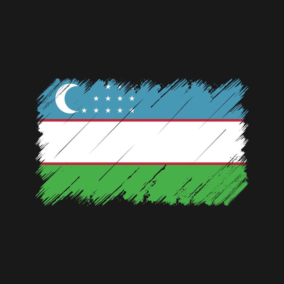 Oezbekistan vlag penseelstreken. nationale vlag vector