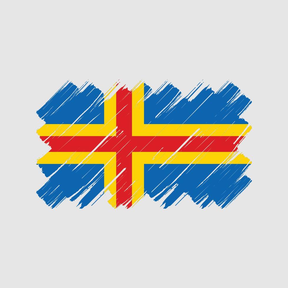 aland eilanden vlag penseelstreken. nationale vlag vector