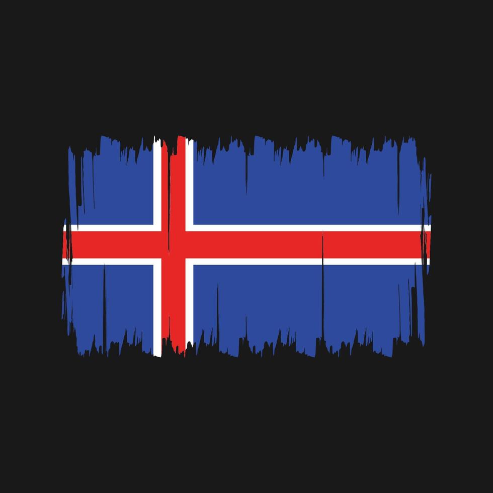 IJsland vlag borstel. nationale vlag vector