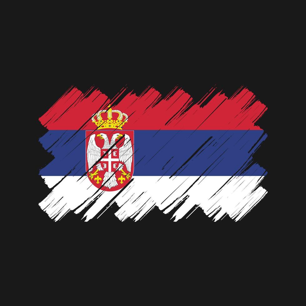 Servische vlag penseelstreken. nationale vlag vector