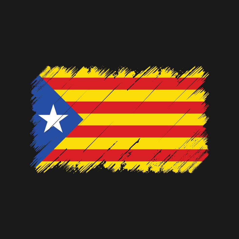 Catalonië vlag penseelstreken. nationale vlag vector