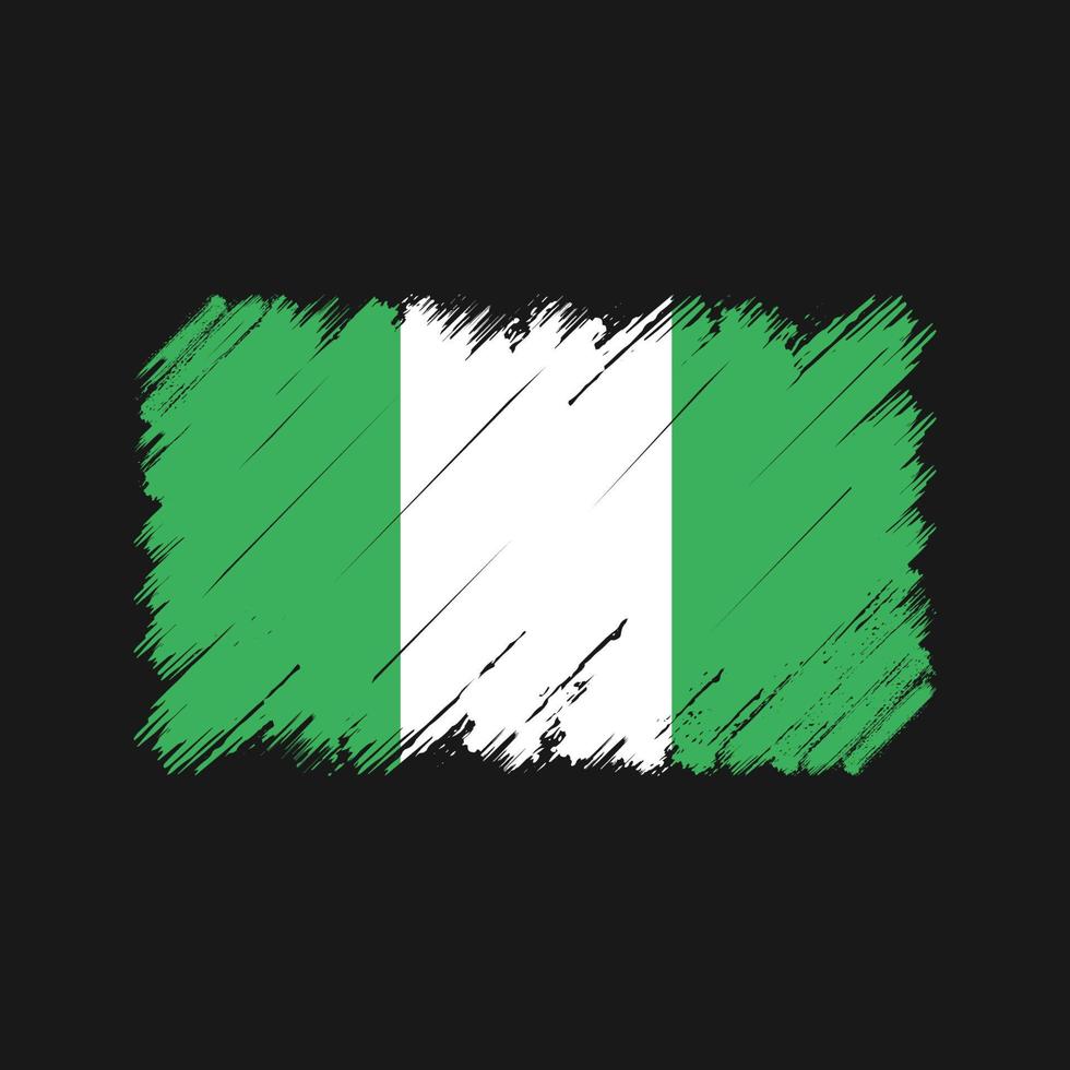 Nigeria vlag penseelstreken. nationale vlag vector