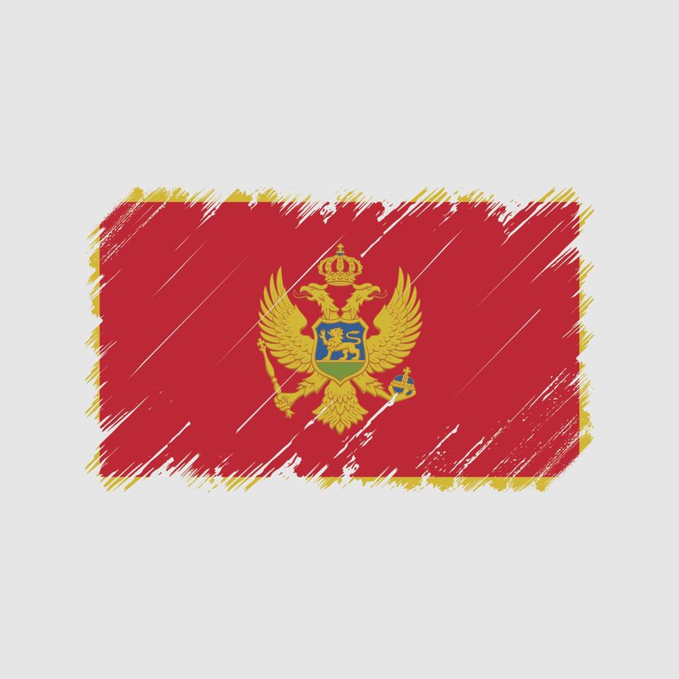 montenegro vlag penseelstreken. nationale vlag vector