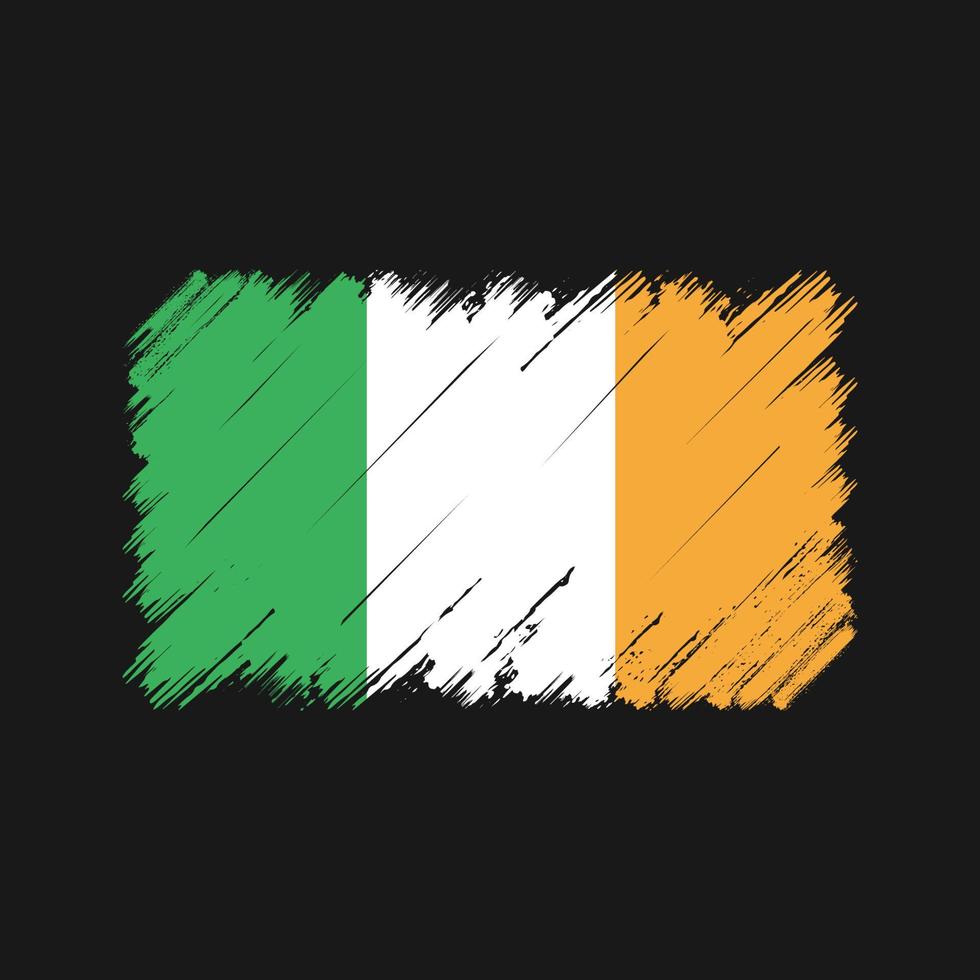 Ierse vlag penseelstreken. nationale vlag vector