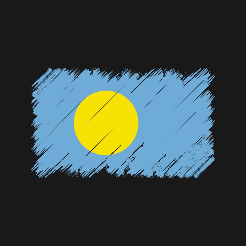 palau vlag penseelstreken. nationale vlag vector