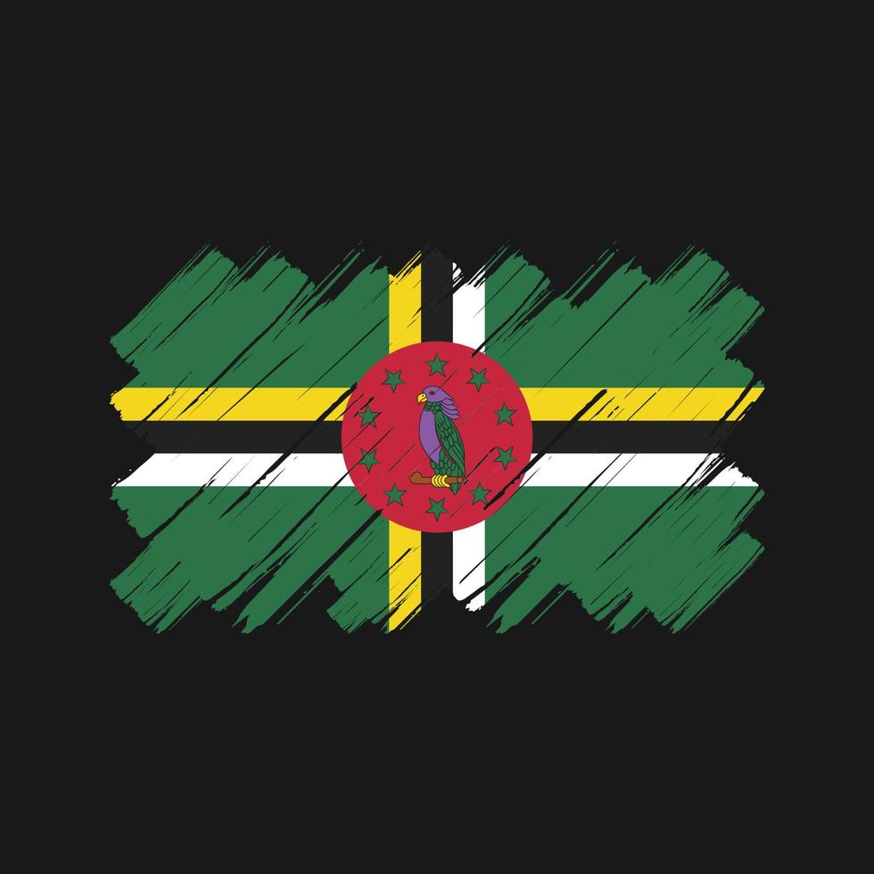 Dominica vlag penseelstreken. nationale vlag vector