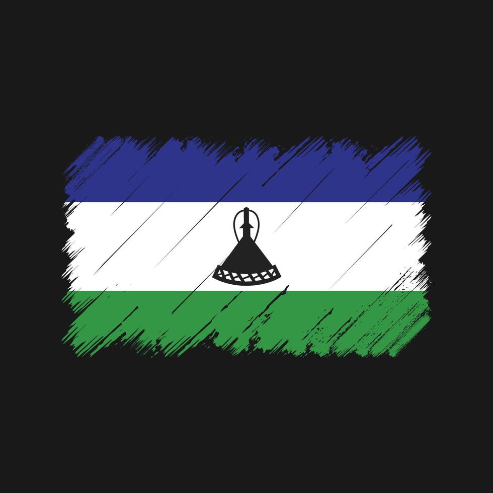 lesotho vlag penseelstreken. nationale vlag vector