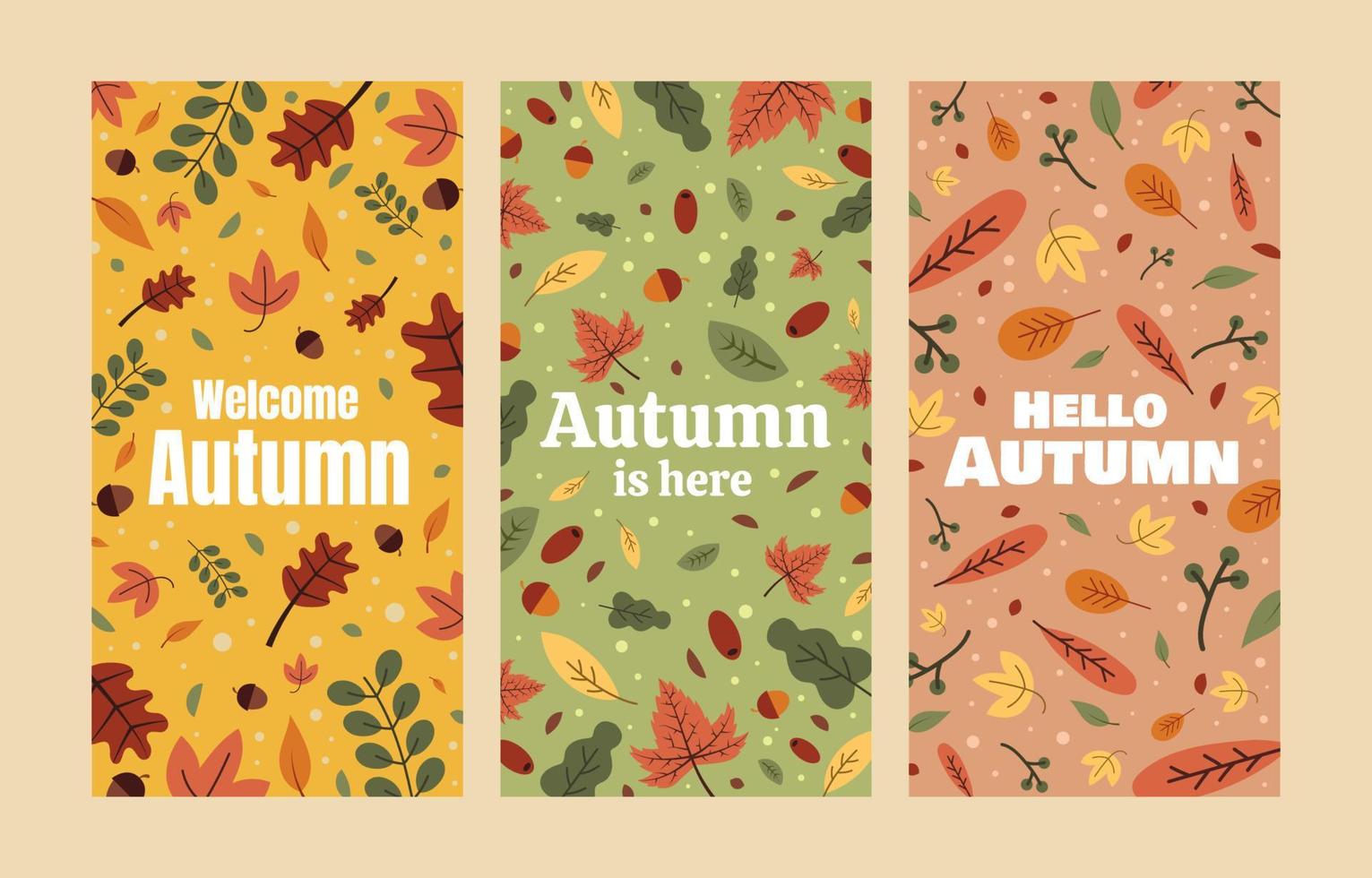 patroon herfst banner sjabloon set vector