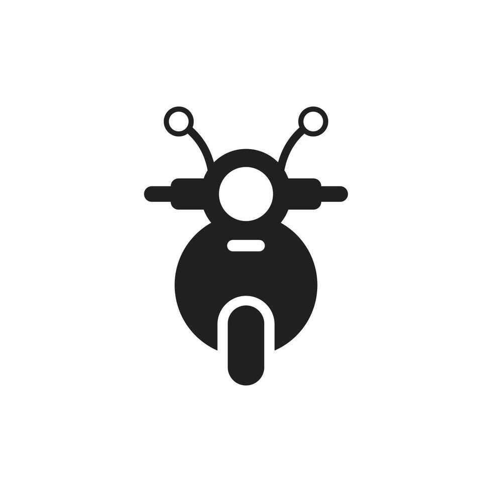 eps10 zwarte vector motorfiets vooraanzicht pictogram geïsoleerd op een witte achtergrond. scootersymbool in een eenvoudige, platte trendy moderne stijl voor uw websiteontwerp, logo, pictogram en mobiele applicatie