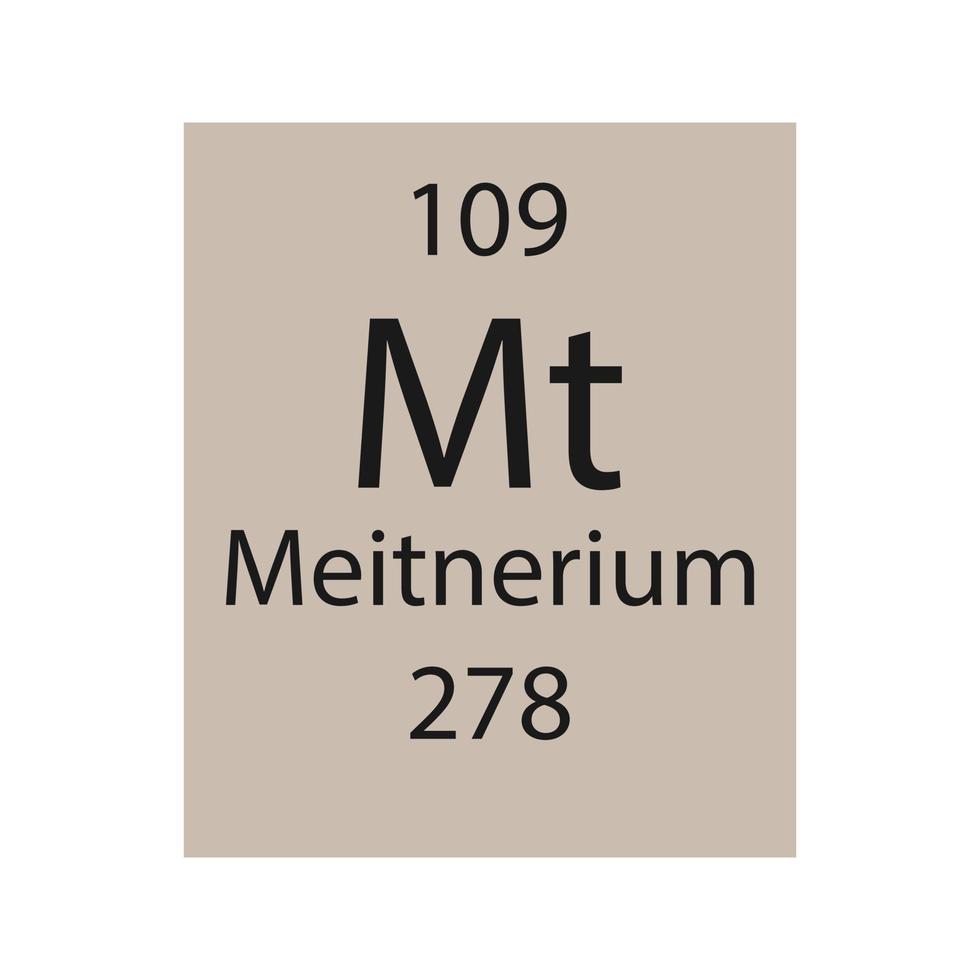 meitnerium symbool. scheikundig element van het periodiek systeem. vectorillustratie. vector