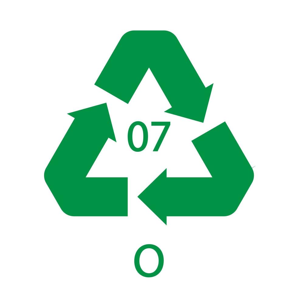 o 07 recyclingcodesymbool. plastic recycling vector polyethyleen teken.