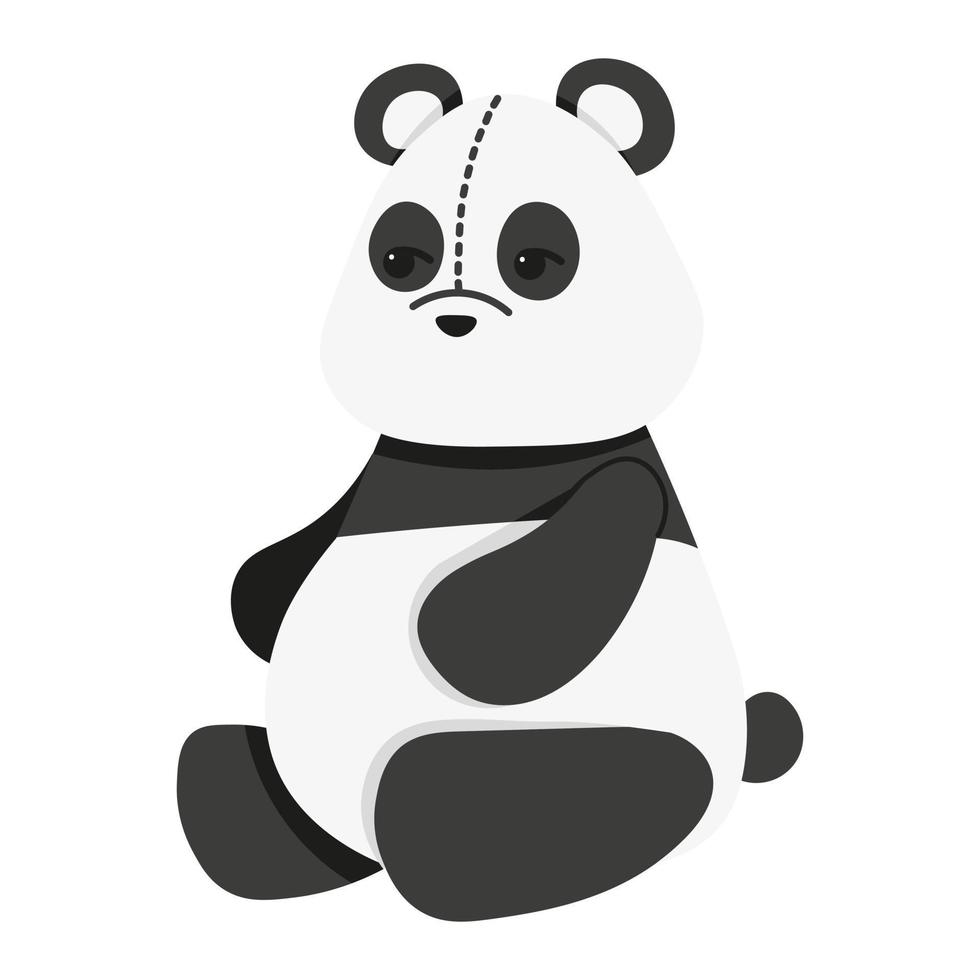 schattige teddy panda. vectorillustratie in een vlakke stijl. pluche panda speelgoed vector