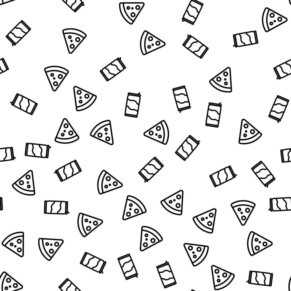 Italiaans eten pizza pepperoni naadloze patroon vector