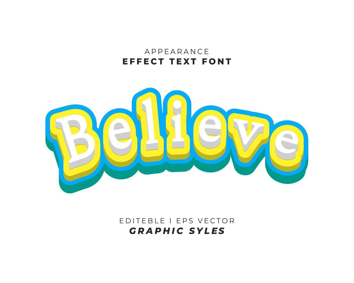 teksteffect lettertype 3D-kleur. vector