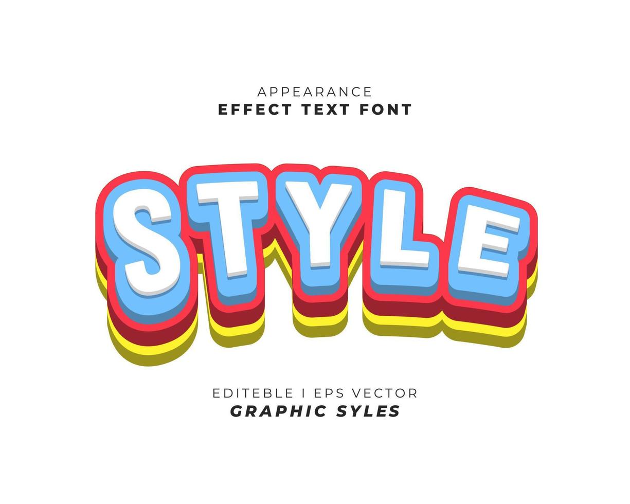 teksteffect lettertype 3D-kleur. geschikt voor gebruik in het effect van zakelijke promotieteksten en campagnes. gemakkelijk te gebruiken in instellingen voor grafische stijlen. vector