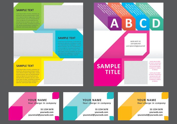 Kleurrijke Vierkanten Horizontale Brochure vector