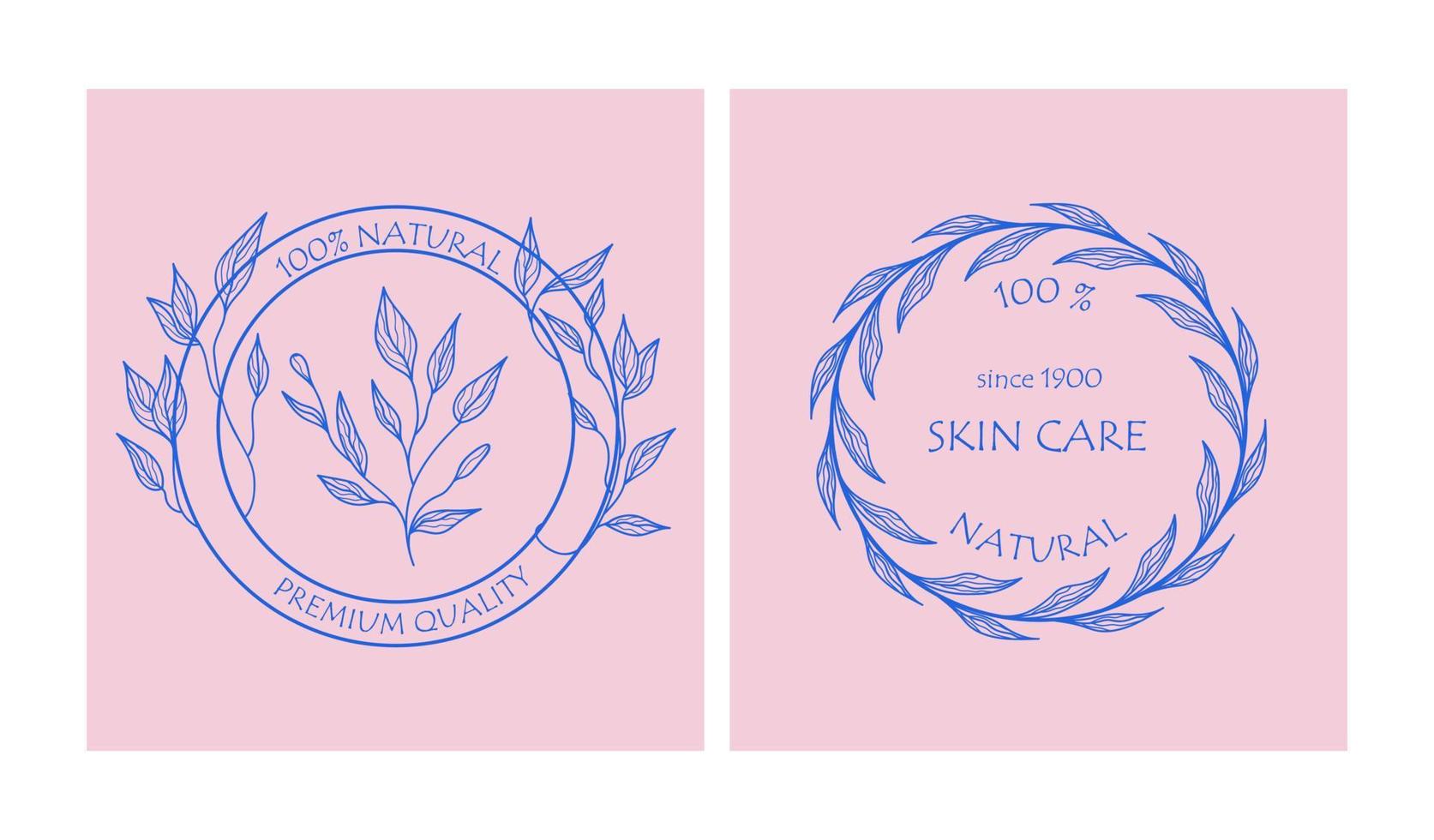 set botanische logo's voor uw bedrijf. perfect voor cosmeticamerken. ecologisch design. duurzaam leven. vector