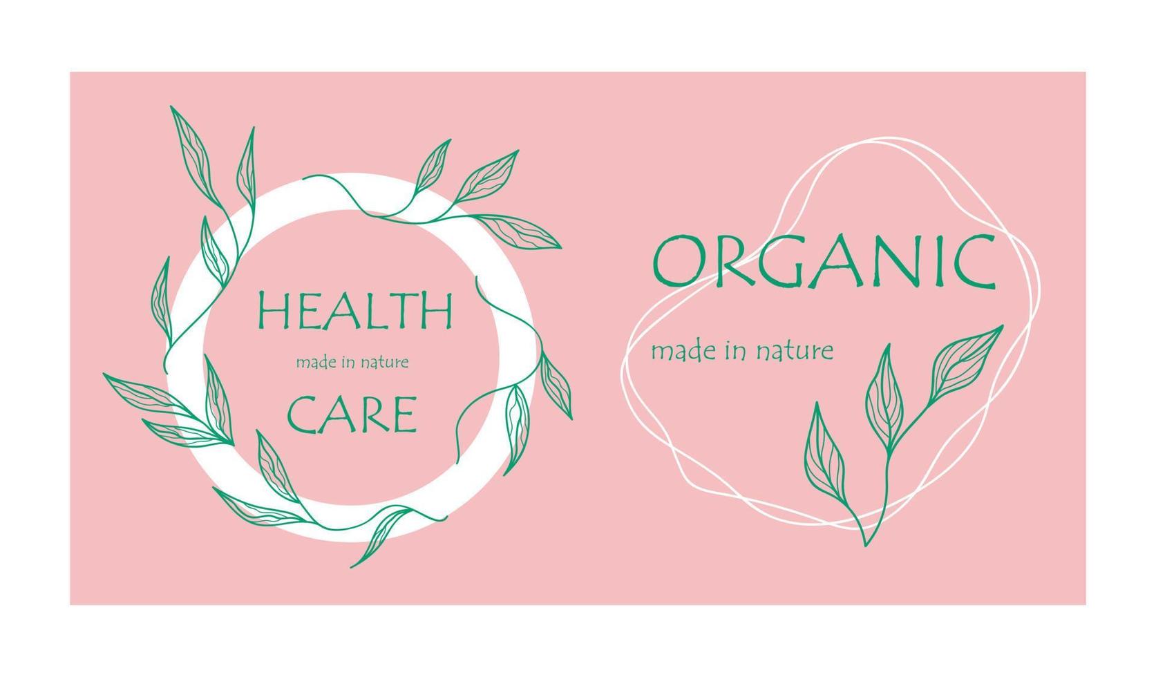 set botanische logo's voor uw bedrijf. perfect voor cosmeticamerken. ecologisch design. duurzaam leven. vector