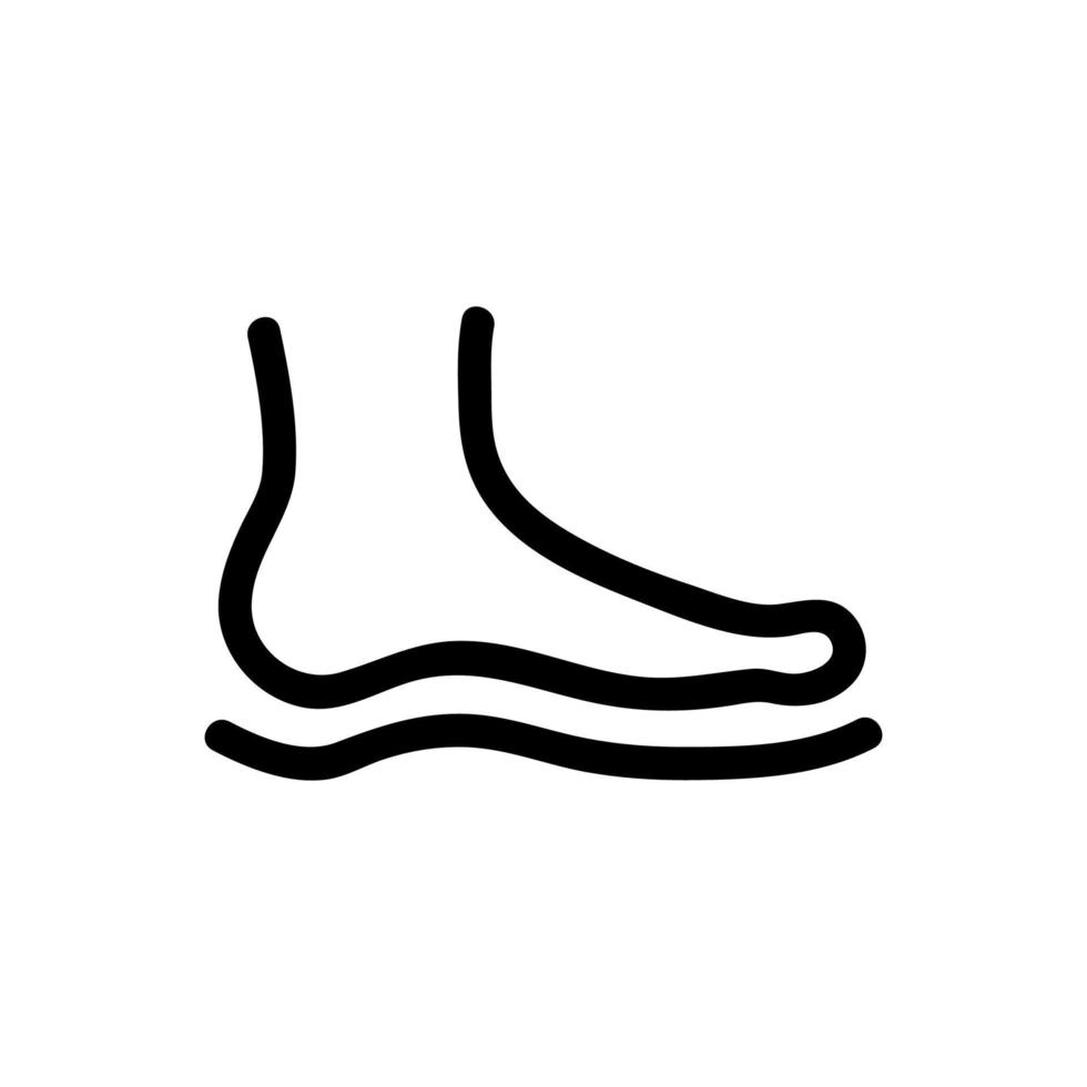 platte voeten pictogram vector. geïsoleerde contour symbool illustratie vector