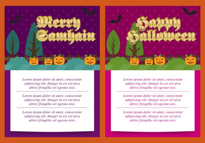 Samhain En Halloween Kaarten vector
