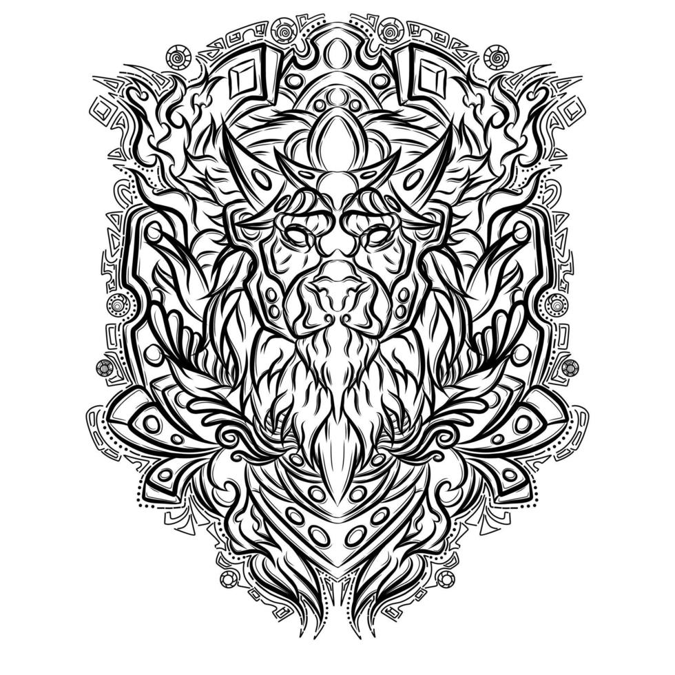 leeuwenkop tattoo vector ontwerp