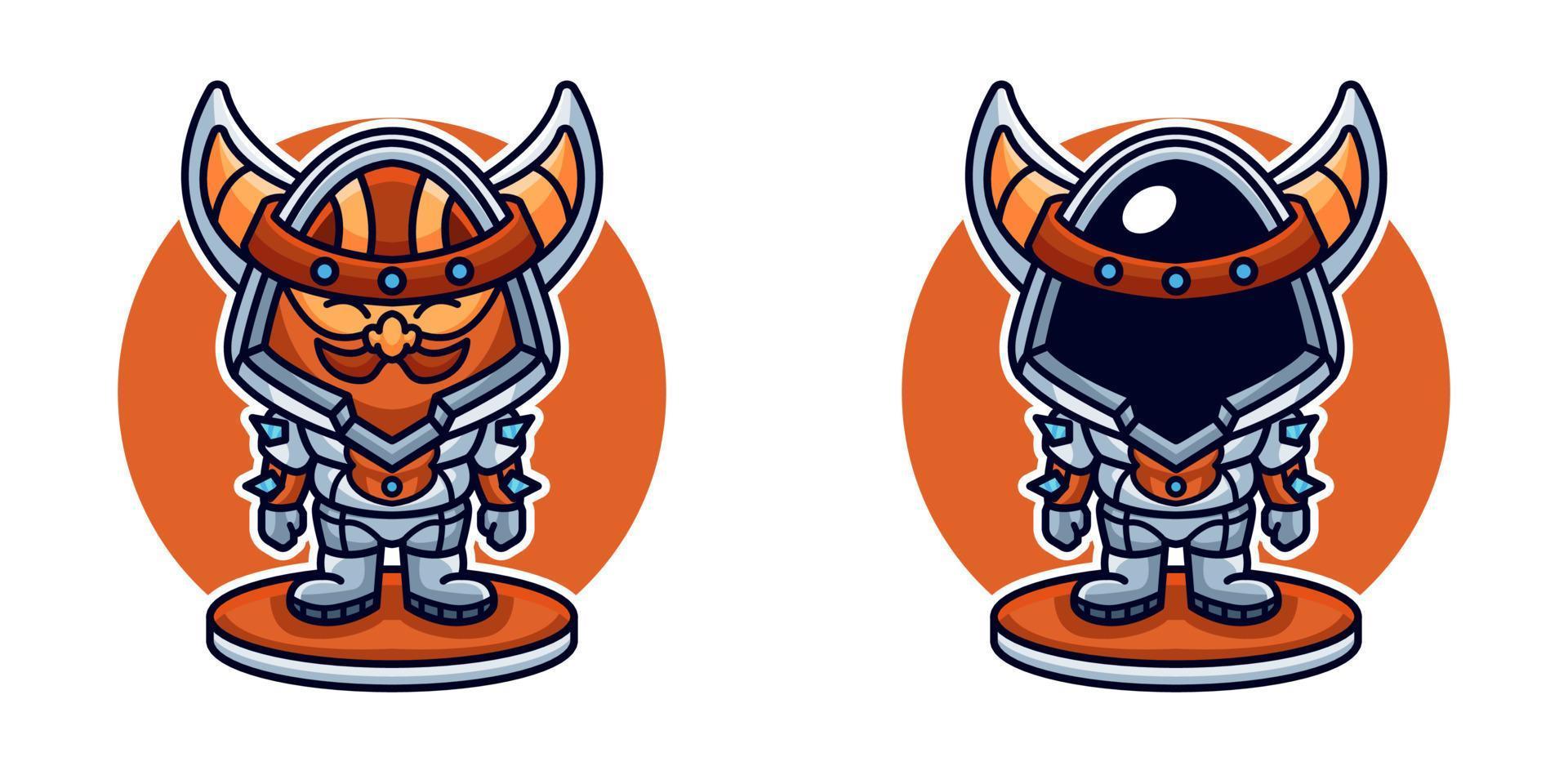 viking de astronaut cartoon afbeelding vector