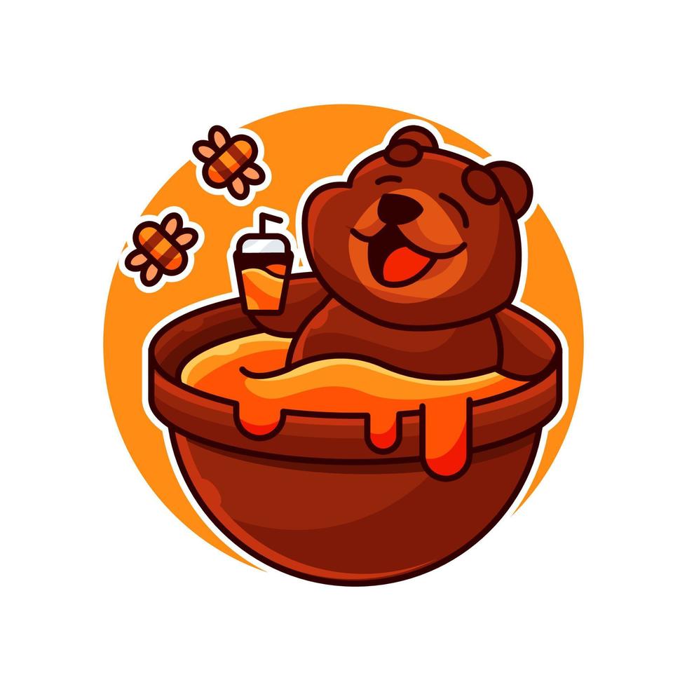 beer met honing cartoon afbeelding vector