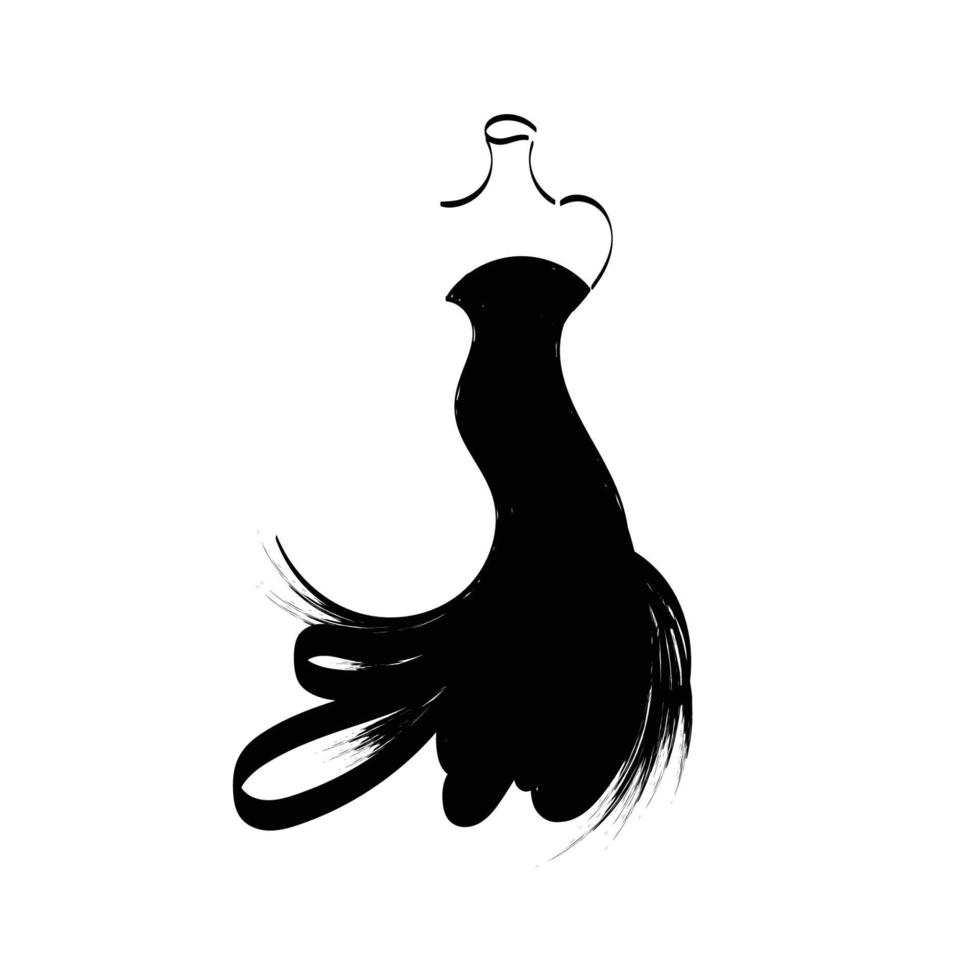 dummy jurk silhouet hand tekening illustratie vector