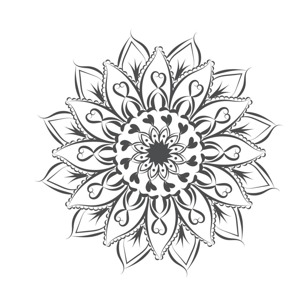 mandala kunst design in cirkel. eenvoudig mandala-ontwerp bloemen mandala-kunst mooi mandala-kunstwerk vector