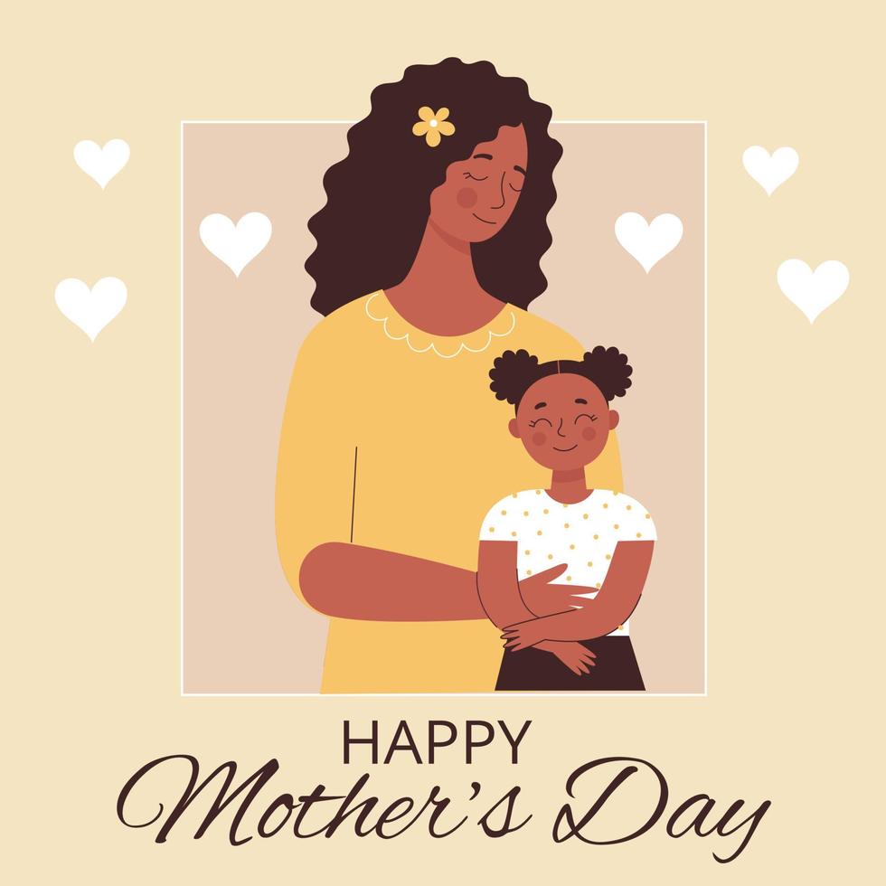 wenskaart voor moederdag, verjaardag of internationale vrouwendag. vrouwen met kinderen, familie, mensen. platte vectorillustratie vector