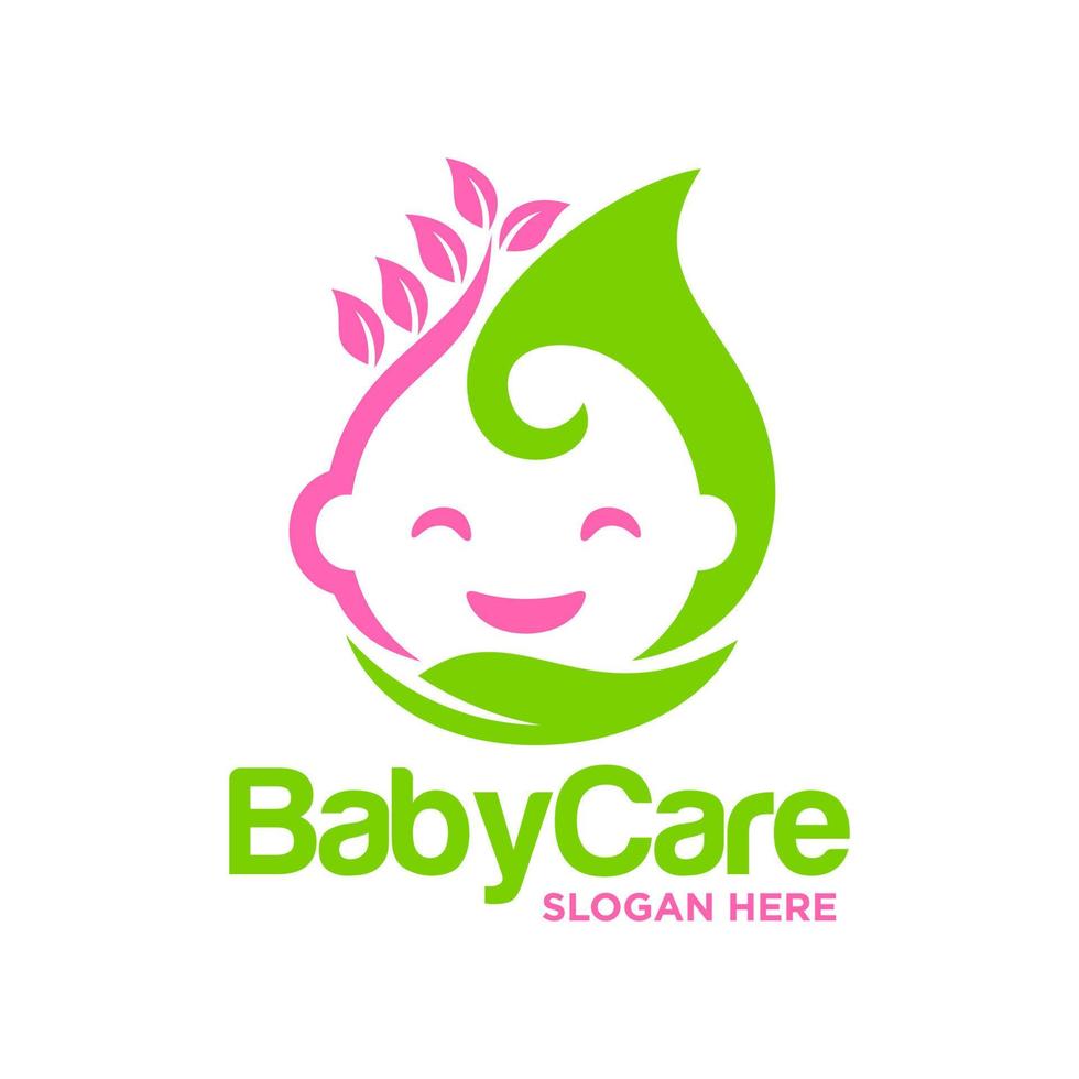 slapende schattige baby logo-ontwerpsjabloon vector