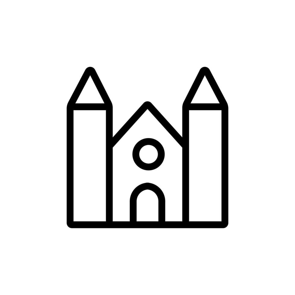 tempel van hoog hekwerk pictogram vector overzicht illustratie