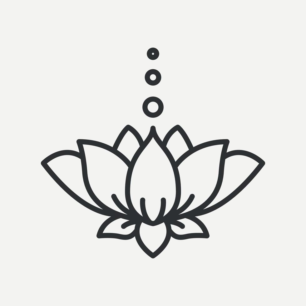 lotusbloem lijn icoon. symbool van Indië. logo voor spa, yogacentrum, meditatie. vector illustratie