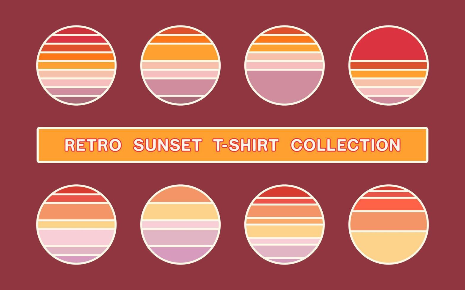 zonsondergang retro t-shirt collectie vector ontwerp illustratie