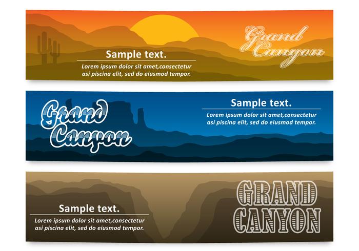 Grand Canyon banners vector