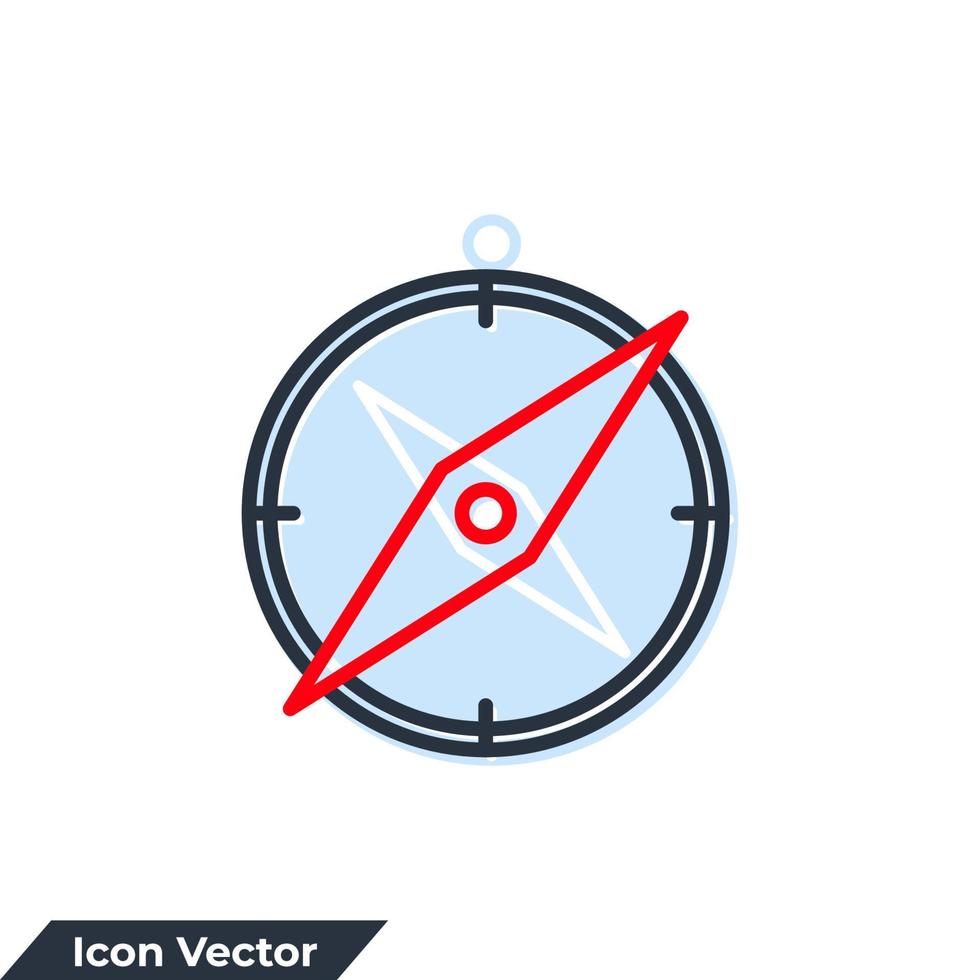 kompas pictogram logo vectorillustratie. navigatie. locatiesymboolsjabloon voor grafische en webdesigncollectie vector