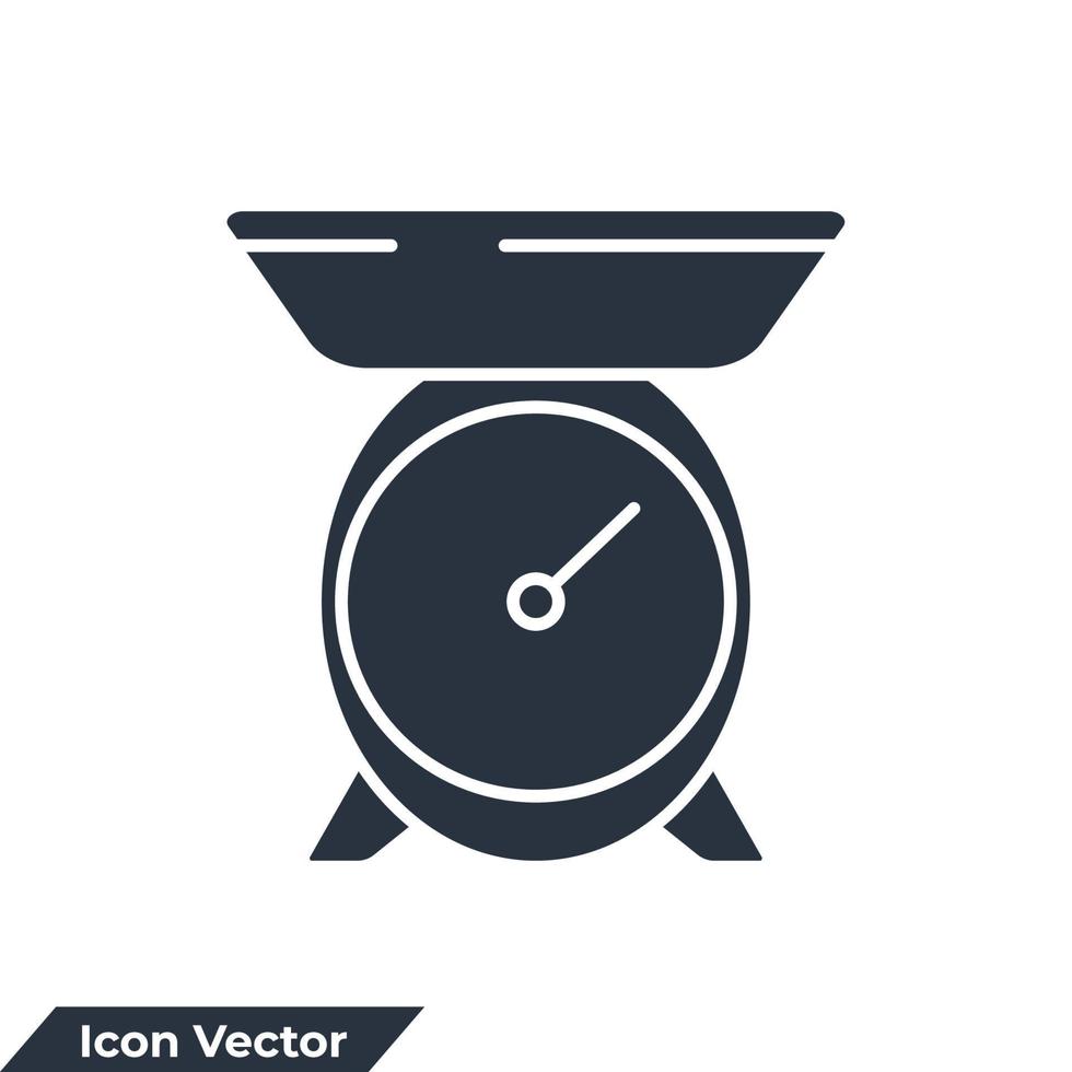 keukenweegschaal pictogram logo vectorillustratie. gewichtssymboolsjabloon voor grafische en webdesigncollectie vector