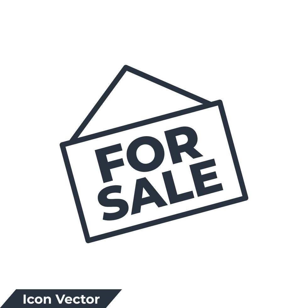 te koop teken pictogram logo vectorillustratie. te koop symboolsjabloon voor grafische en webdesigncollectie vector