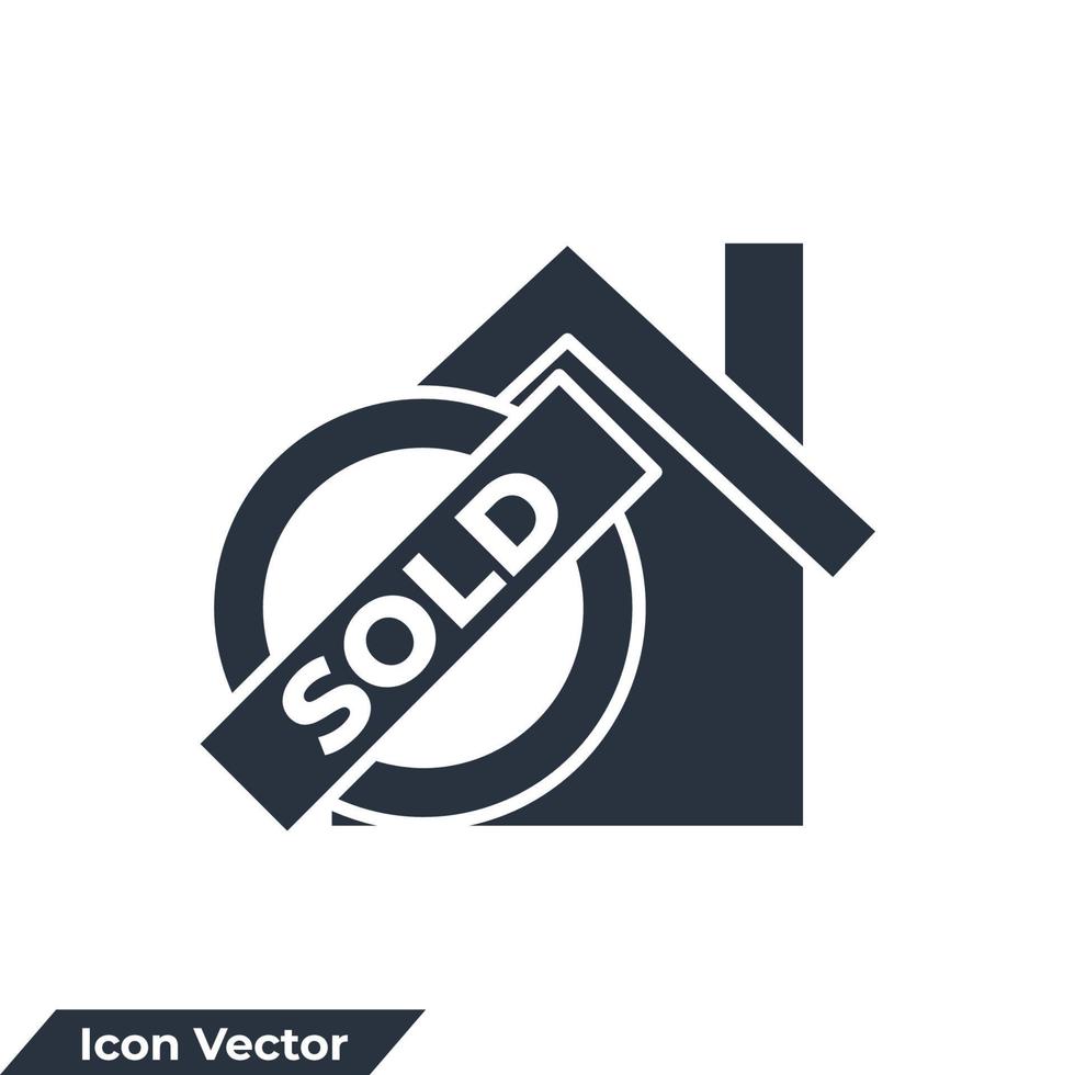 verkocht huis pictogram logo vectorillustratie. huis verkocht symboolsjabloon voor grafische en webdesigncollectie vector