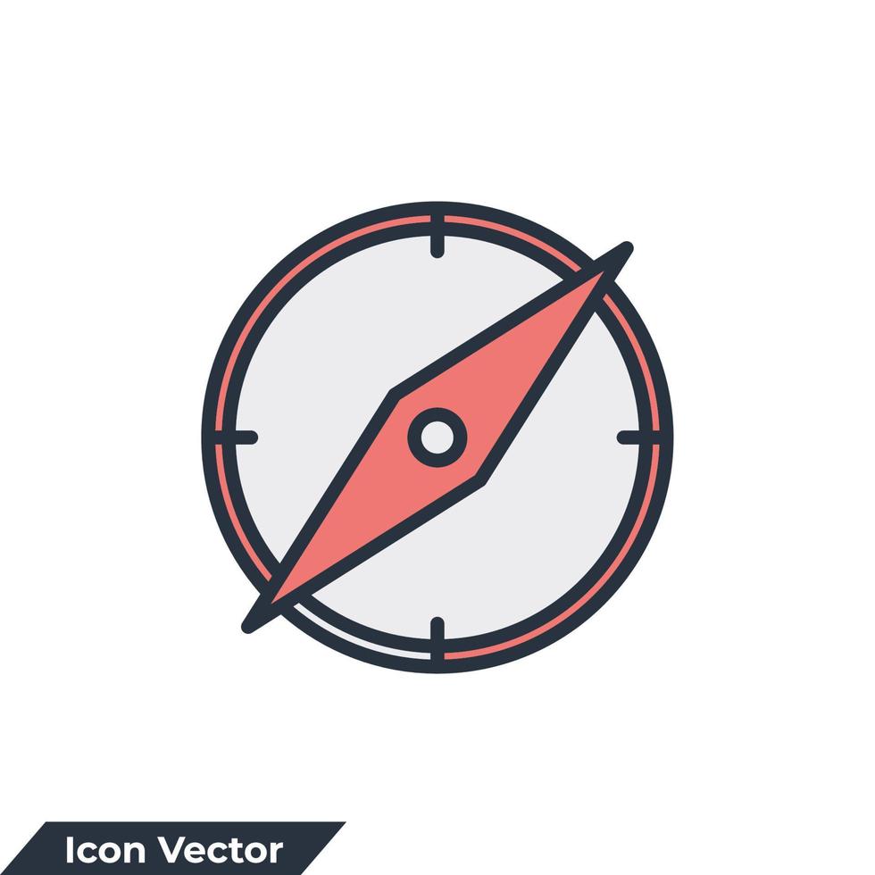 kompas pictogram logo vectorillustratie. navigatie. locatiesymboolsjabloon voor grafische en webdesigncollectie vector