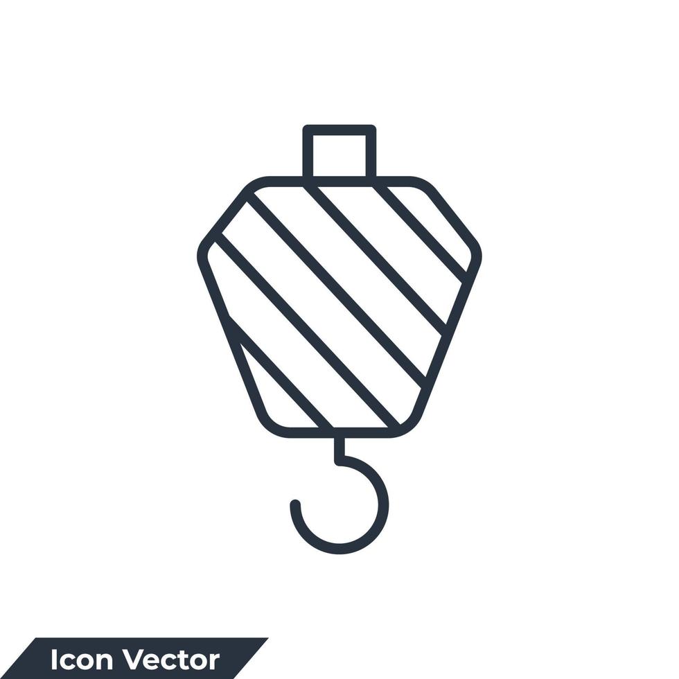 kraan haak pictogram logo vectorillustratie. haaksymboolsjabloon voor grafische en webdesigncollectie vector