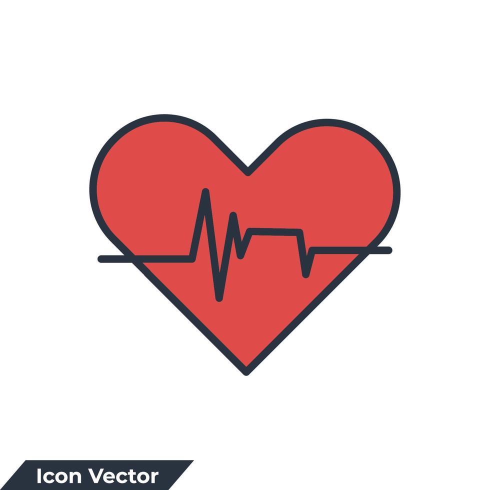 hartslag monitor pictogram logo vectorillustratie. hartslagsymboolsjabloon voor grafische en webdesigncollectie vector