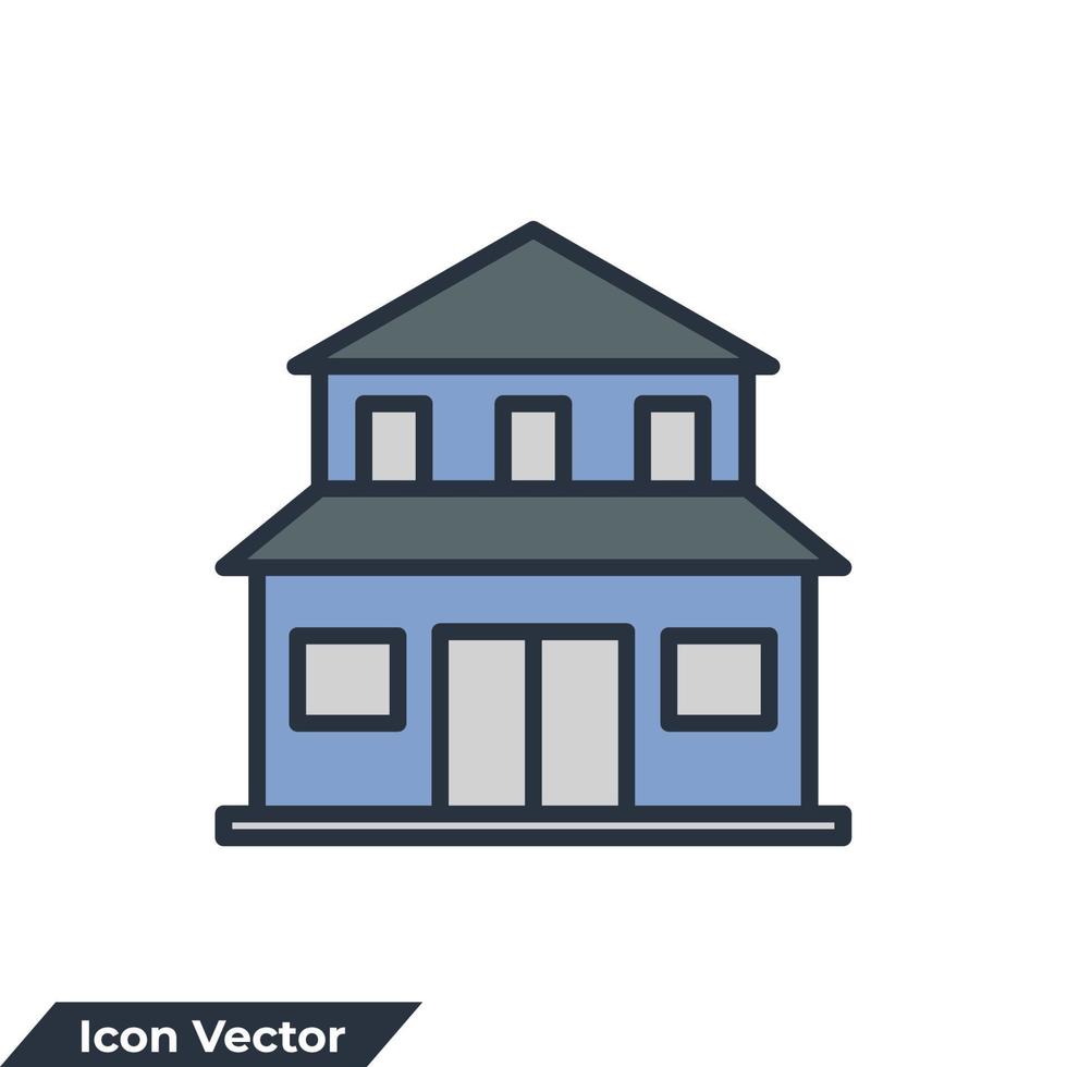 onroerend goed eigendom pictogram logo vectorillustratie. villa symboolsjabloon voor grafische en webdesigncollectie vector